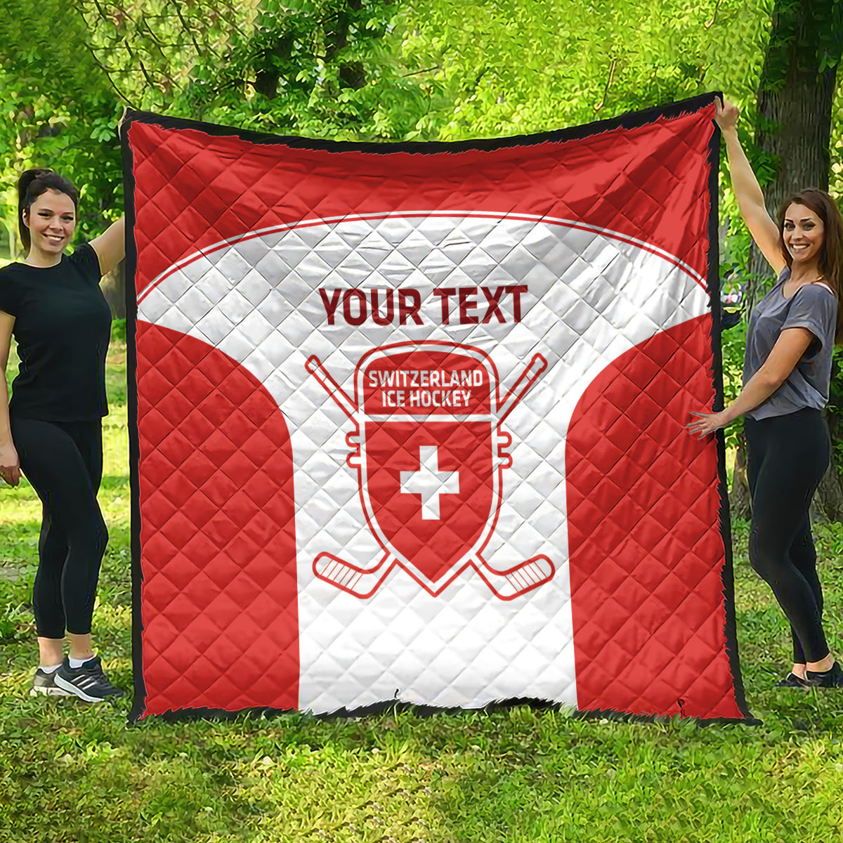 Custom Switzerland Hockey Quilt 2024 Go La Nati - Wonder Print Shop