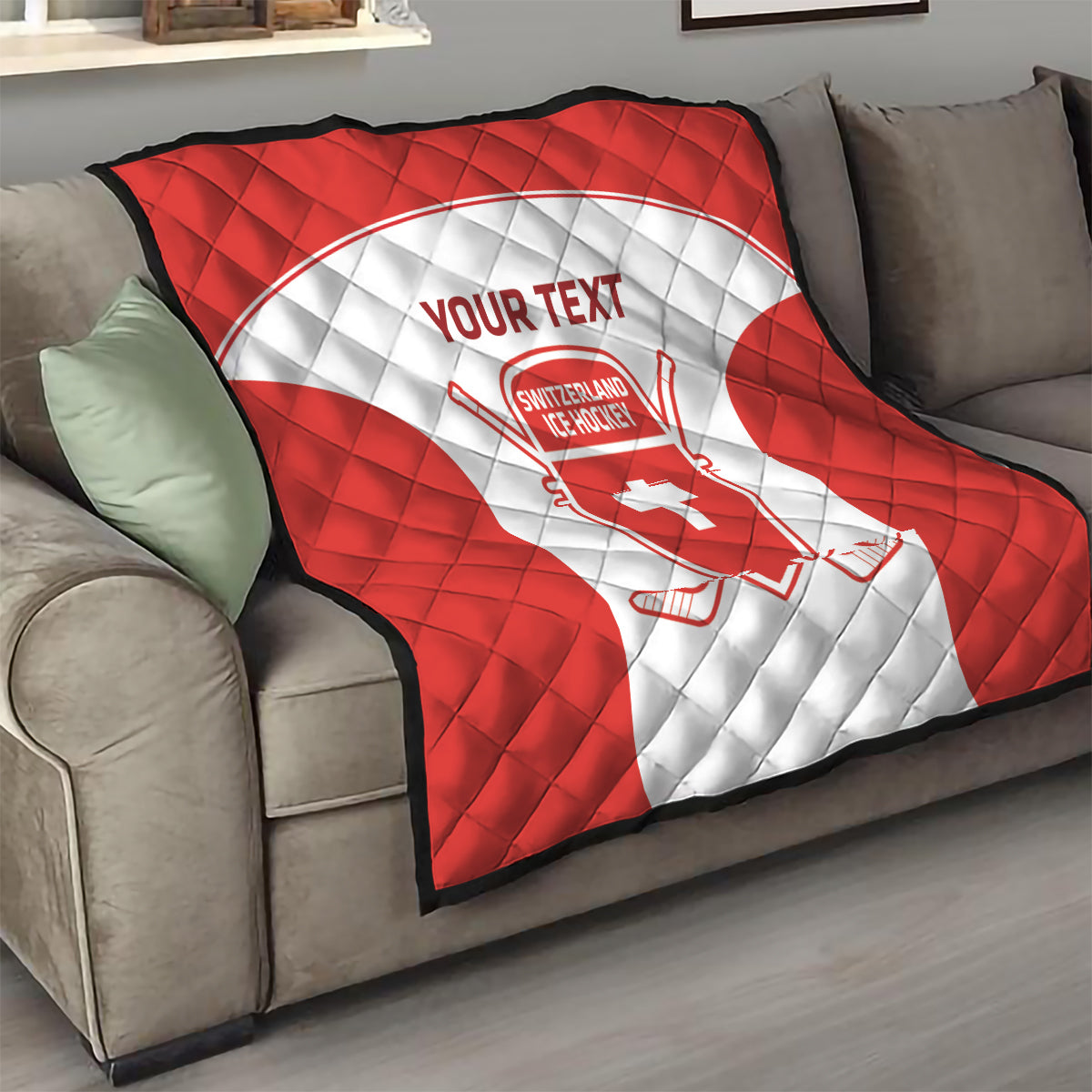 Custom Switzerland Hockey Quilt 2024 Go La Nati - Wonder Print Shop