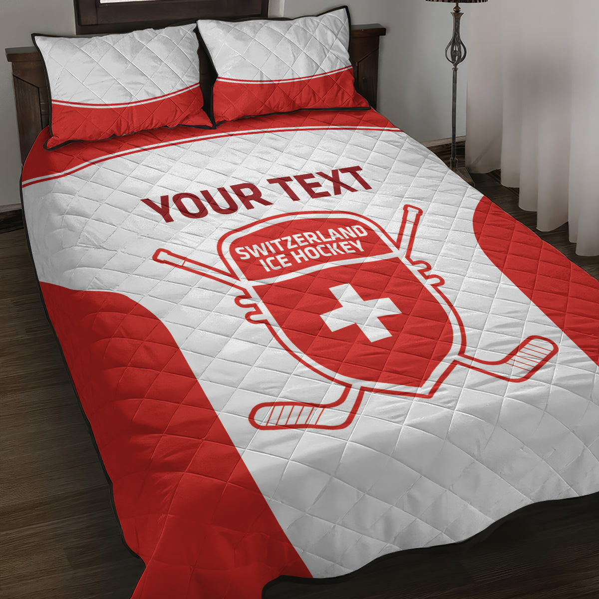 Custom Switzerland Hockey Quilt Bed Set 2024 Go La Nati