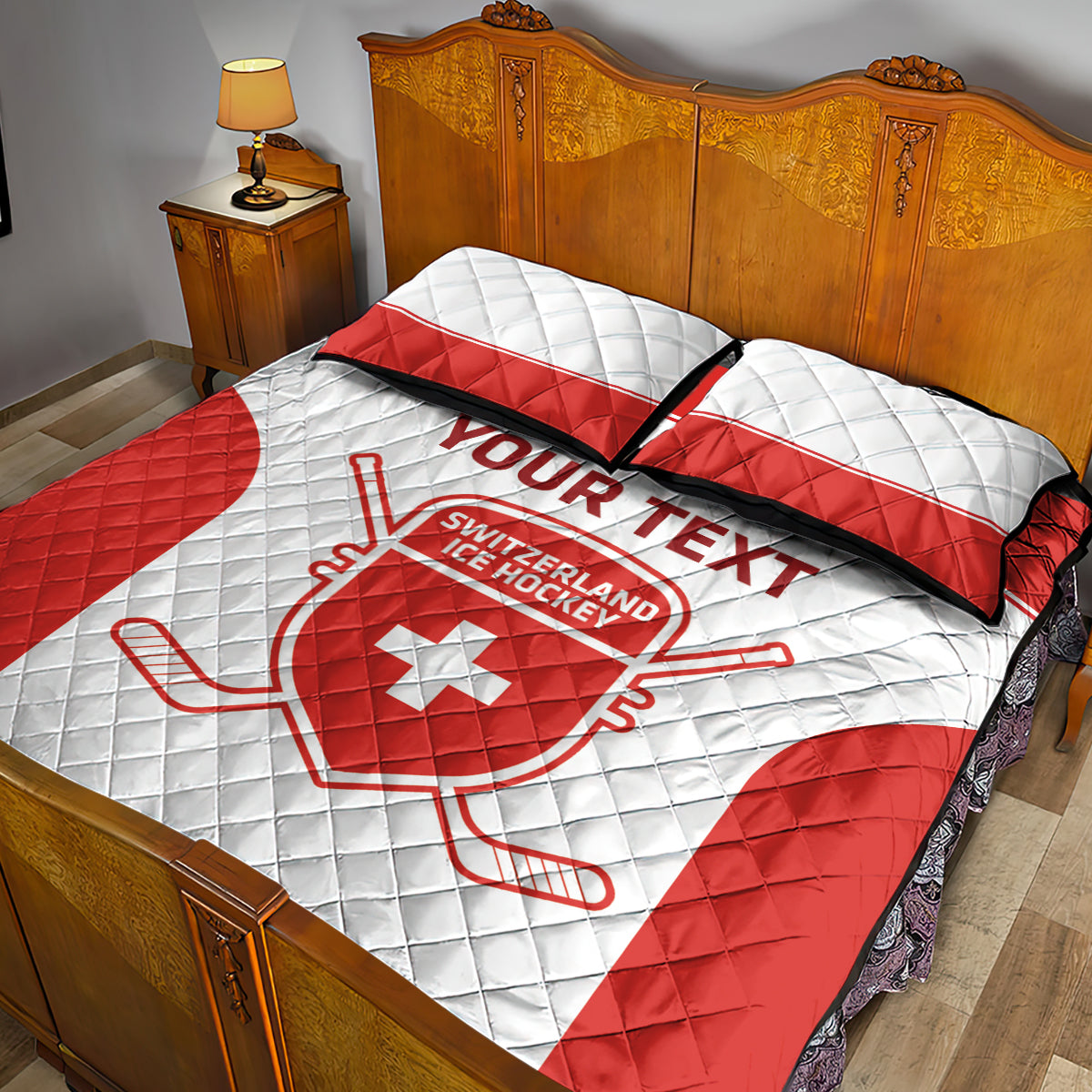 Custom Switzerland Hockey Quilt Bed Set 2024 Go La Nati - Wonder Print Shop