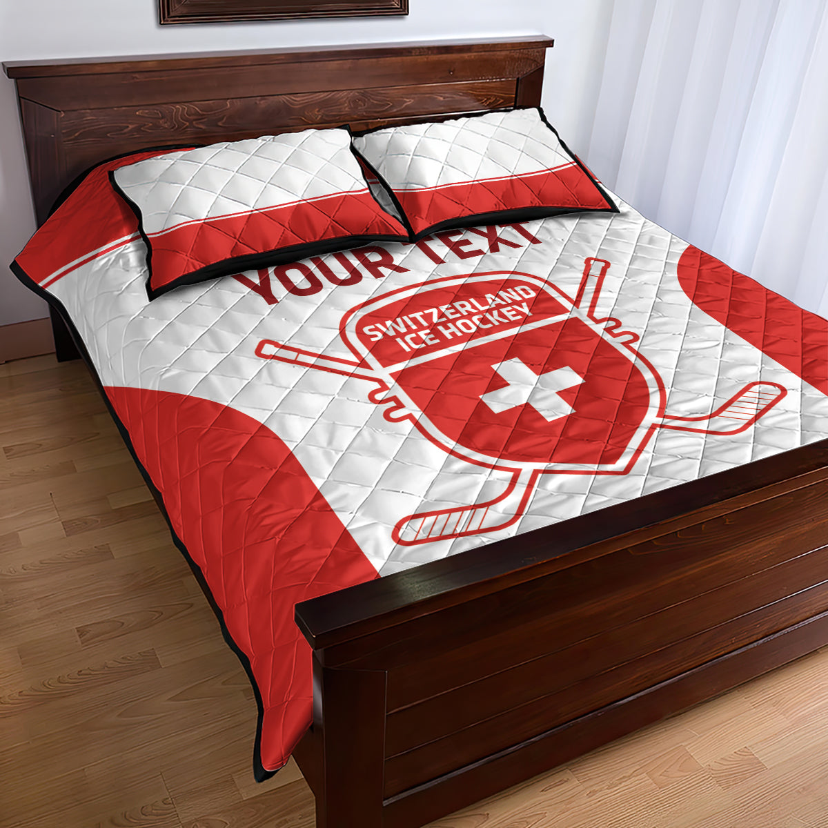 Custom Switzerland Hockey Quilt Bed Set 2024 Go La Nati - Wonder Print Shop