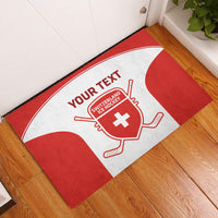Custom Switzerland Hockey Rubber Doormat 2024 Go La Nati - Wonder Print Shop