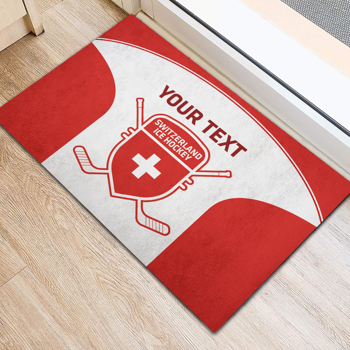 Custom Switzerland Hockey Rubber Doormat 2024 Go La Nati - Wonder Print Shop