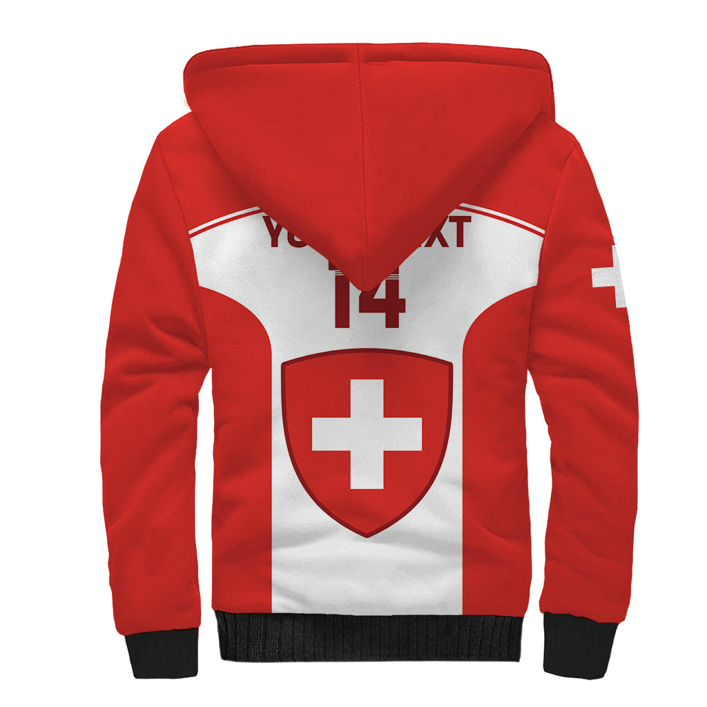 Custom Switzerland Hockey Sherpa Hoodie 2024 Go La Nati - Wonder Print Shop