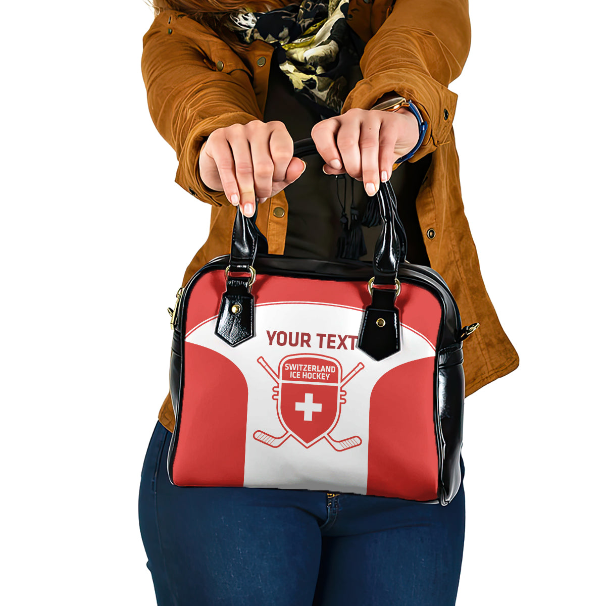 Custom Switzerland Hockey Shoulder Handbag 2024 Go La Nati