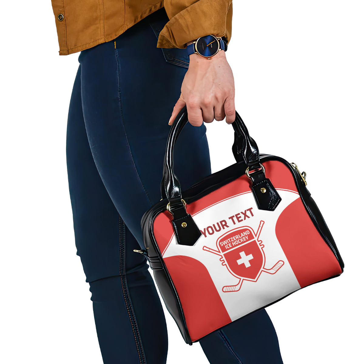 Custom Switzerland Hockey Shoulder Handbag 2024 Go La Nati