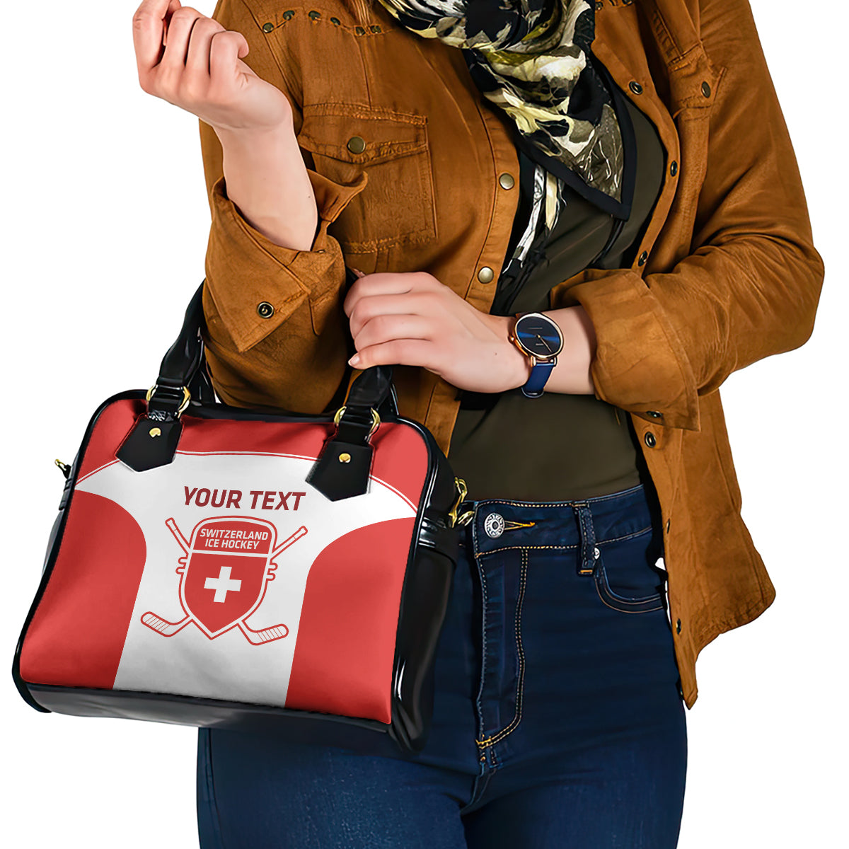 Custom Switzerland Hockey Shoulder Handbag 2024 Go La Nati