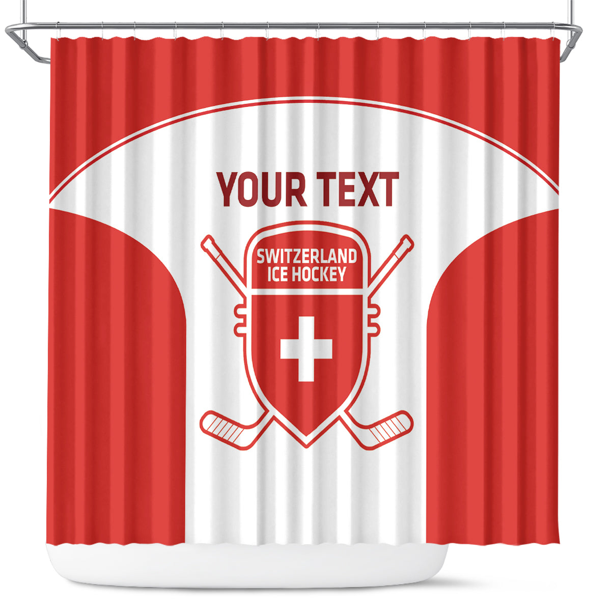 Custom Switzerland Hockey Shower Curtain 2024 Go La Nati