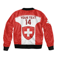 Custom Switzerland Hockey Sleeve Zip Bomber Jacket 2024 Go La Nati - Wonder Print Shop