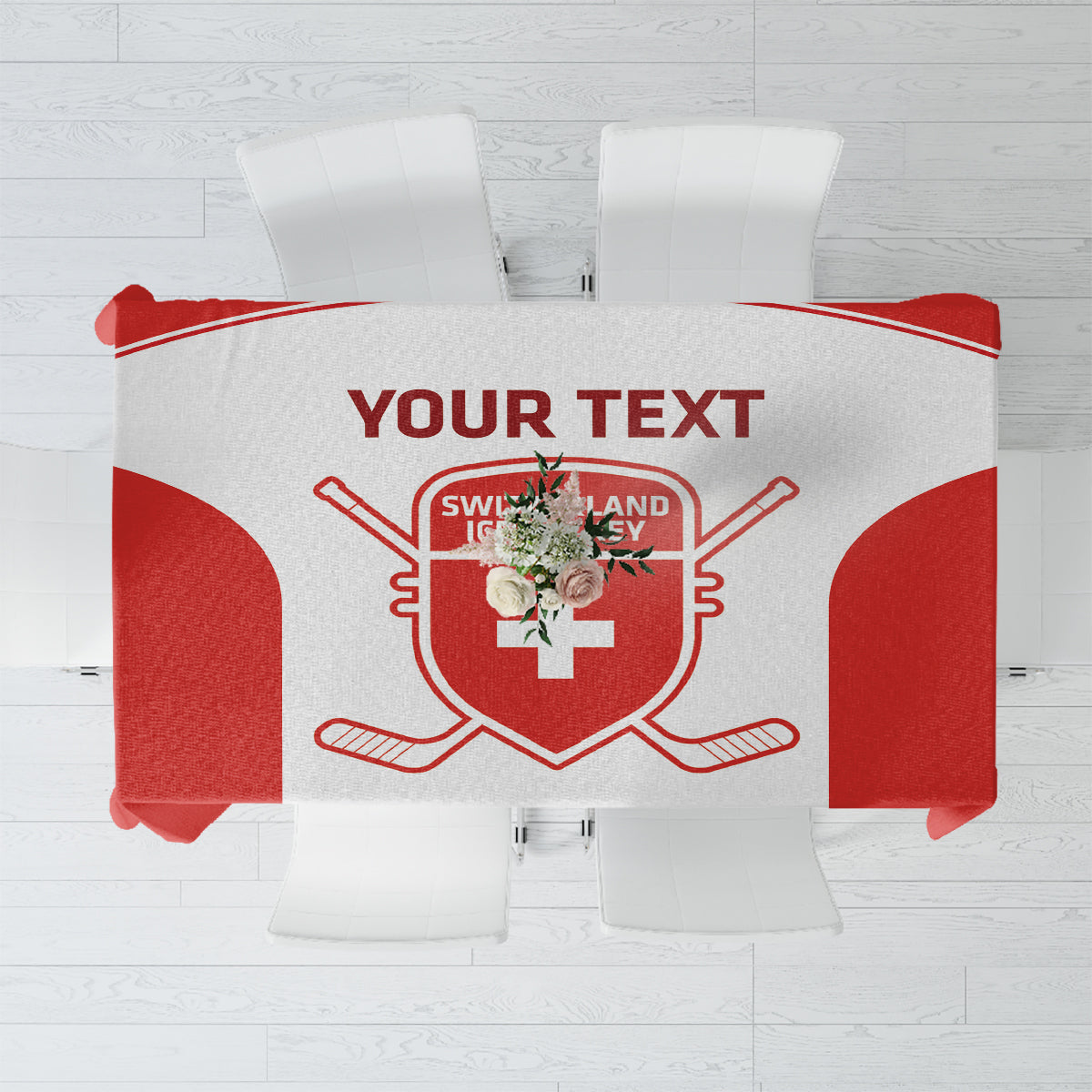 Custom Switzerland Hockey Tablecloth 2024 Go La Nati