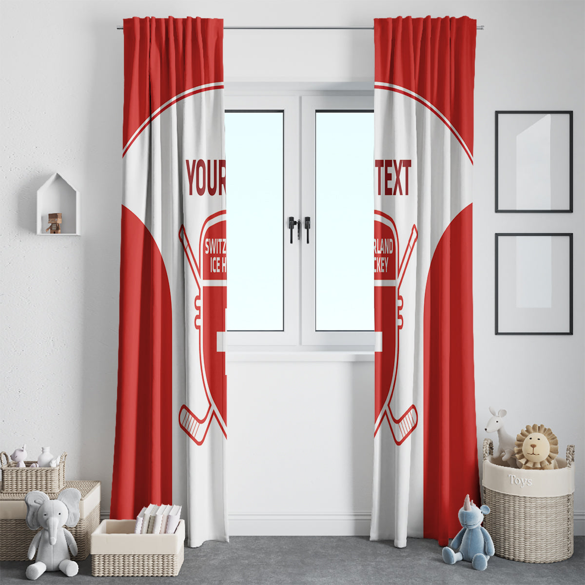 Custom Switzerland Hockey Window Curtain 2024 Go La Nati - Wonder Print Shop