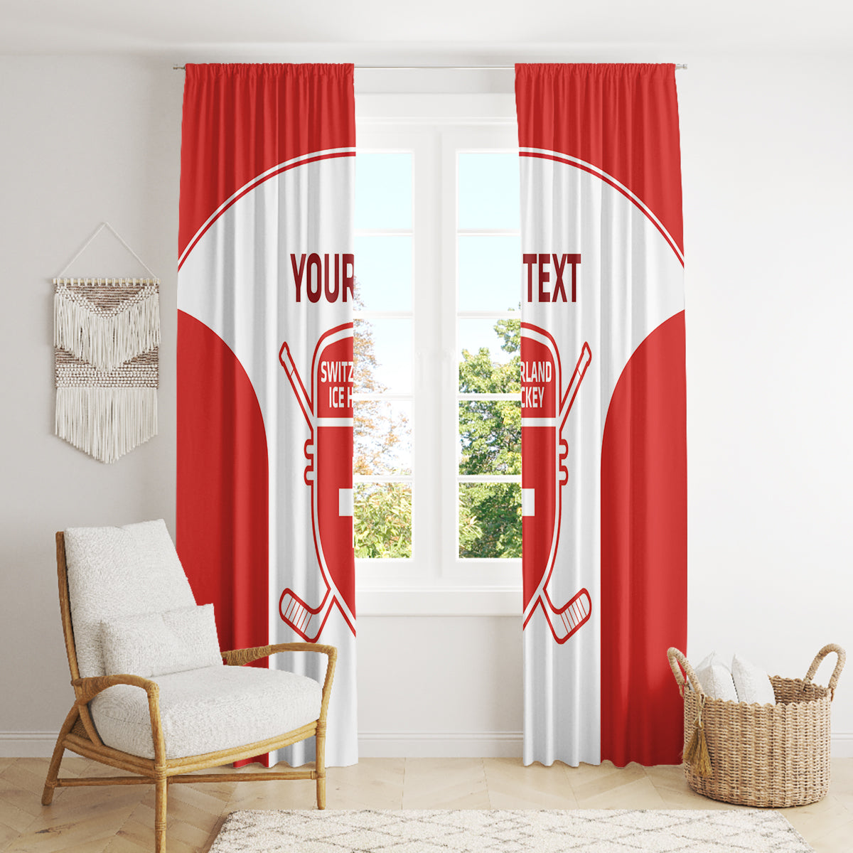Custom Switzerland Hockey Window Curtain 2024 Go La Nati - Wonder Print Shop