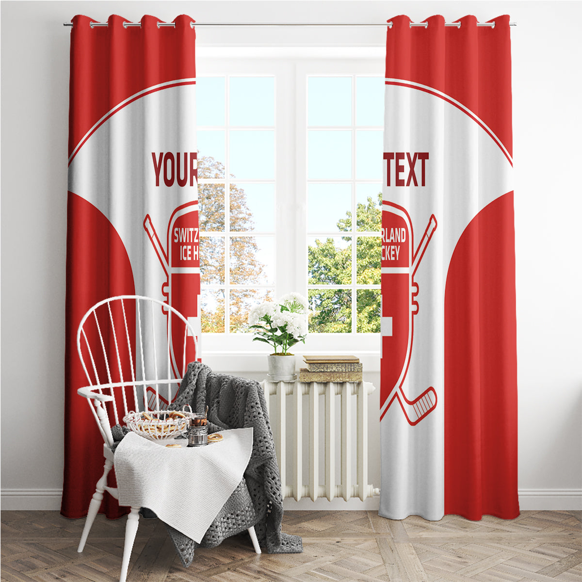 Custom Switzerland Hockey Window Curtain 2024 Go La Nati - Wonder Print Shop