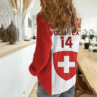 Custom Switzerland Hockey Women Casual Shirt 2024 Go La Nati - Wonder Print Shop