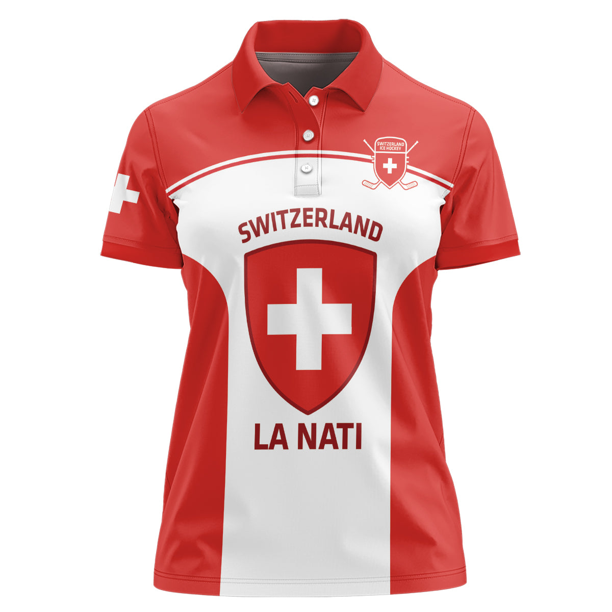 Custom Switzerland Hockey Women Polo Shirt 2024 Go La Nati - Wonder Print Shop
