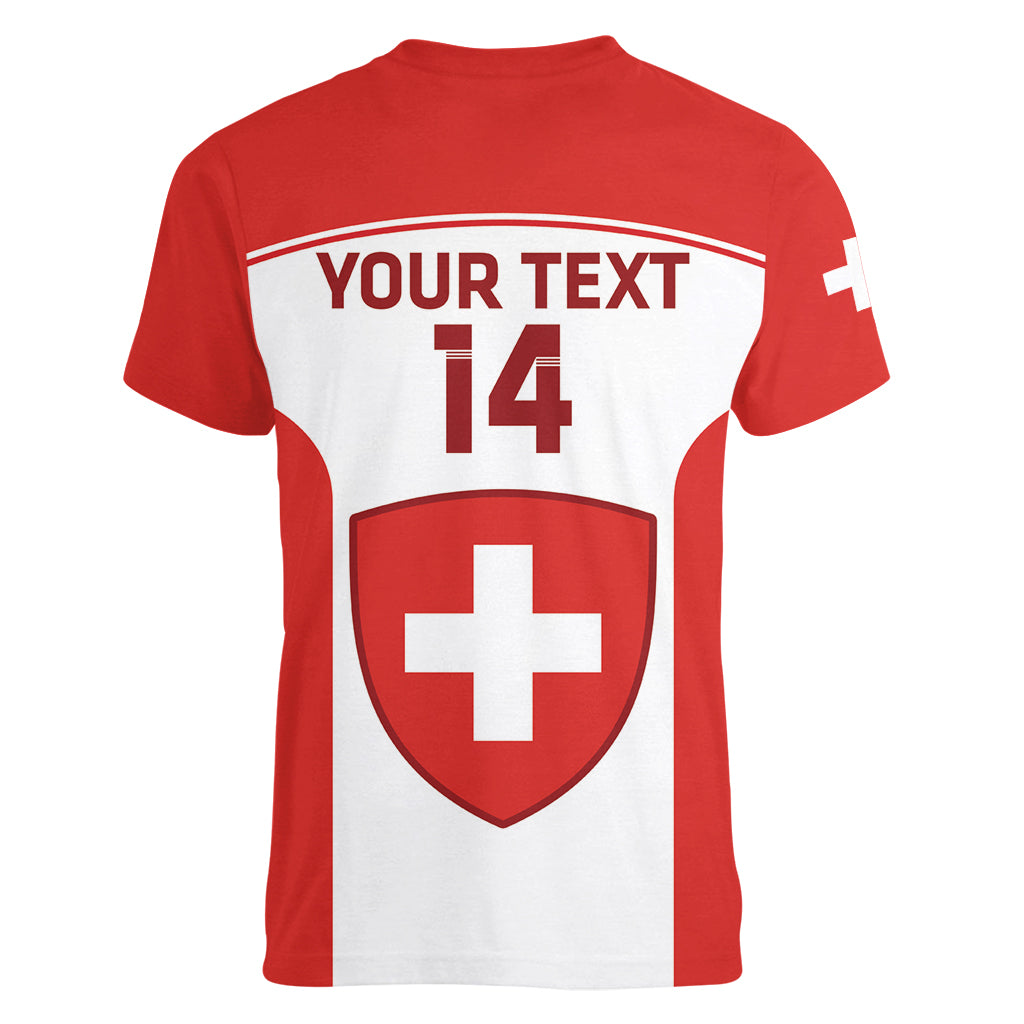 Custom Switzerland Hockey Women V Neck T Shirt 2024 Go La Nati - Wonder Print Shop