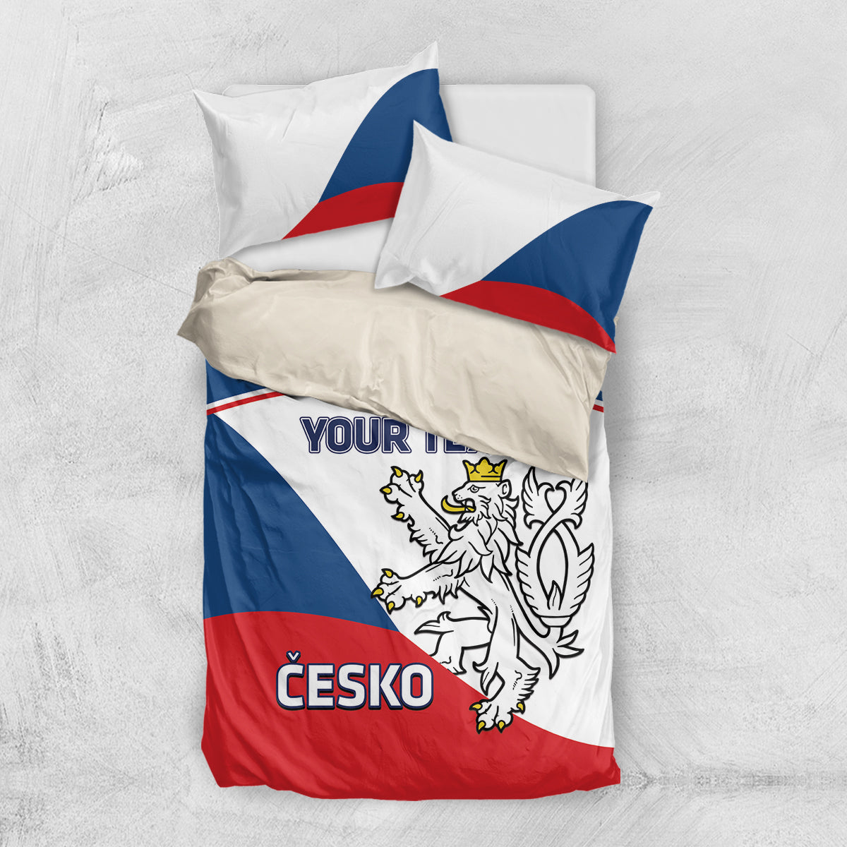 Custom Czech Republic Hockey Bedding Set 2024 Go Czechia - Wonder Print Shop