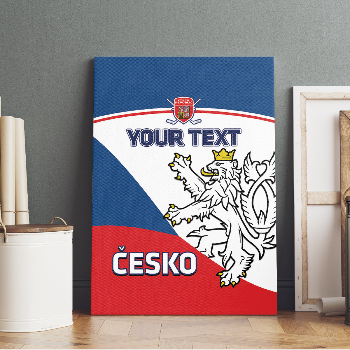 Custom Czech Republic Hockey Canvas Wall Art 2024 Go Czechia - Wonder Print Shop