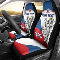 Custom Czech Republic Hockey Car Seat Cover 2024 Go Czechia - Wonder Print Shop