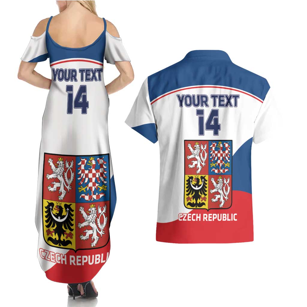 Custom Czech Republic Hockey Couples Matching Summer Maxi Dress and Hawaiian Shirt 2024 Go Czechia LT14