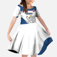 Custom Czech Republic Hockey Family Matching Off Shoulder Maxi Dress and Hawaiian Shirt 2024 Go Czechia LT14