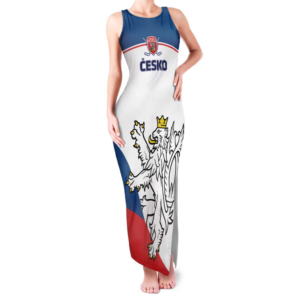 Custom Czech Republic Hockey Family Matching Tank Maxi Dress and Hawaiian Shirt 2024 Go Czechia - Wonder Print Shop