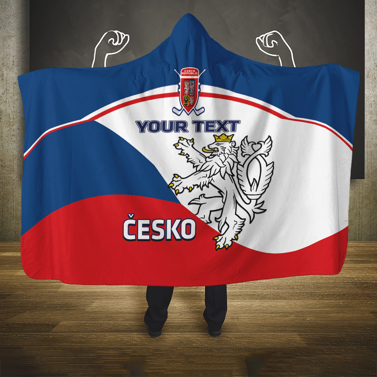 Custom Czech Republic Hockey Hooded Blanket 2024 Go Czechia