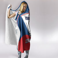 Custom Czech Republic Hockey Hooded Blanket 2024 Go Czechia