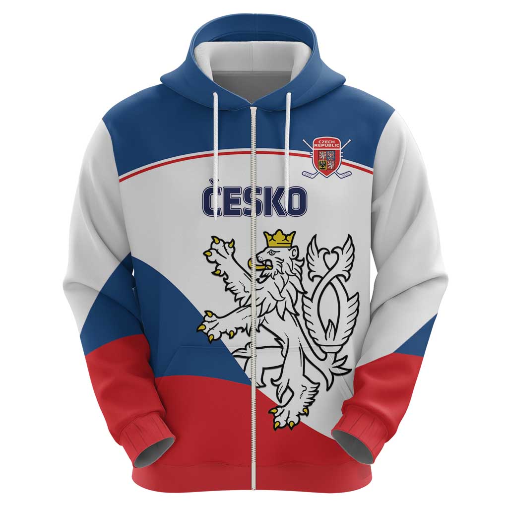 Custom Czech Republic Hockey Hoodie 2024 Go Czechia - Wonder Print Shop