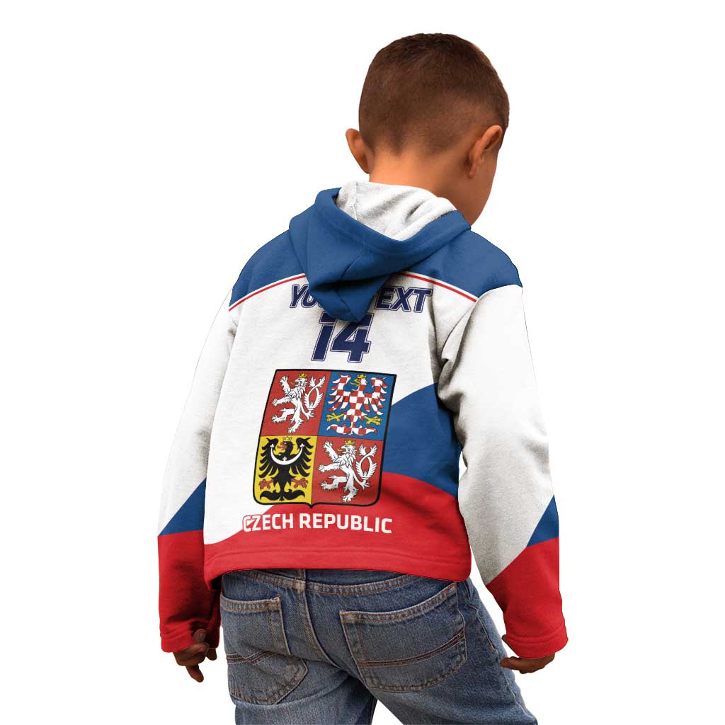 Custom Czech Republic Hockey Kid Hoodie 2024 Go Czechia - Wonder Print Shop