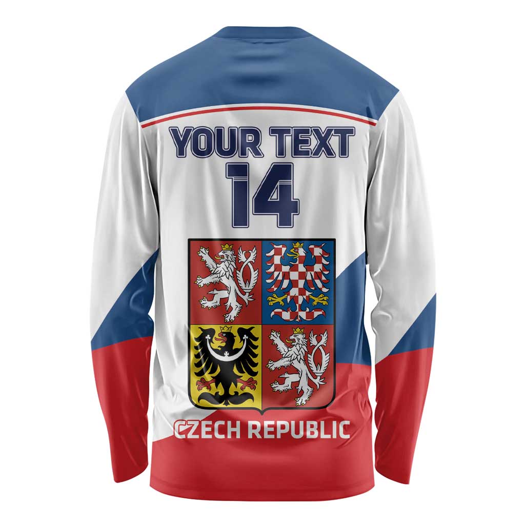 Custom Czech Republic Hockey Long Sleeve Shirt 2024 Go Czechia - Wonder Print Shop