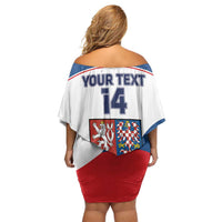 Custom Czech Republic Hockey Off Shoulder Short Dress 2024 Go Czechia - Wonder Print Shop
