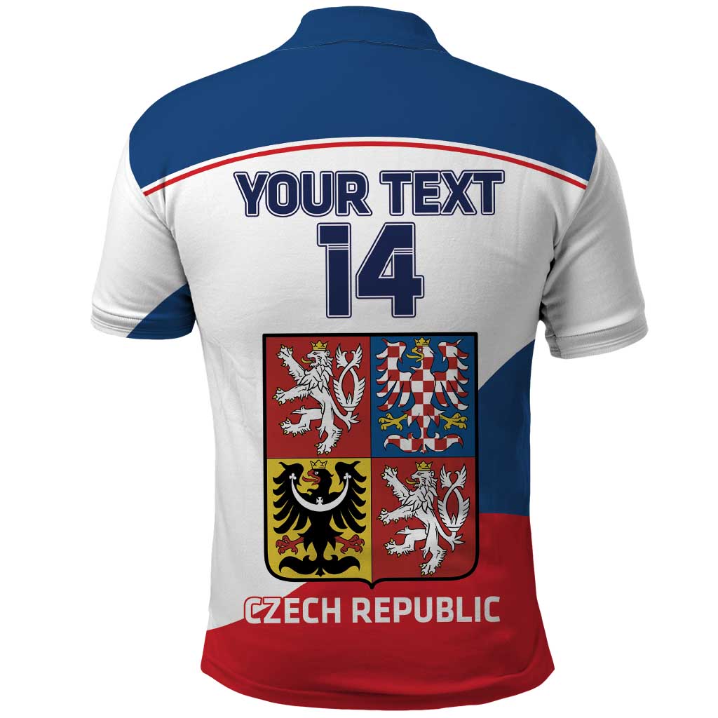 Custom Czech Republic Hockey Polo Shirt 2024 Go Czechia - Wonder Print Shop
