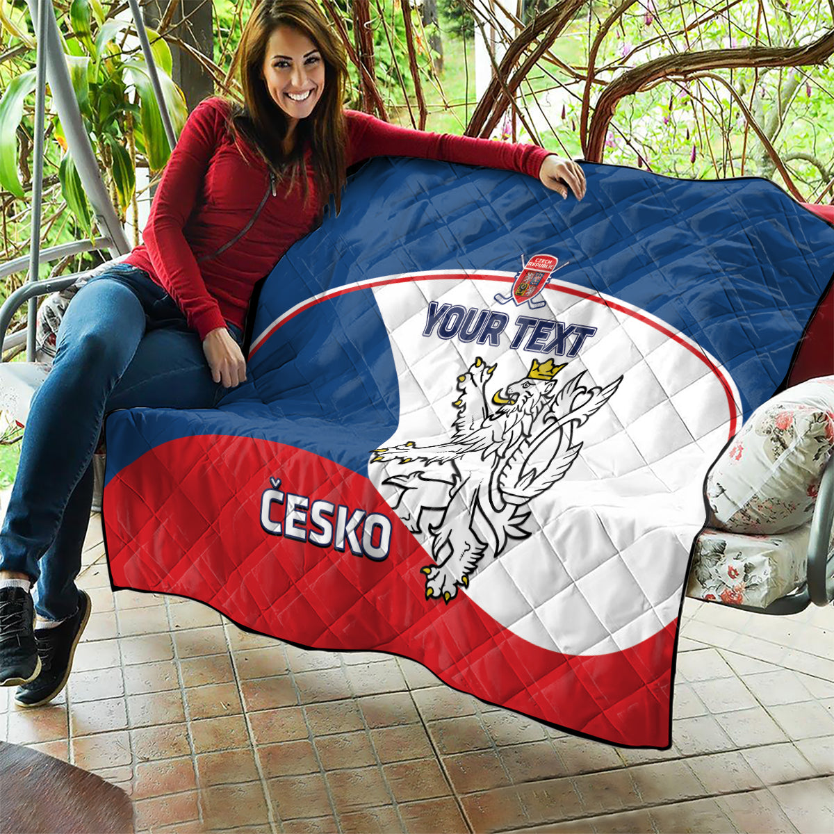 Custom Czech Republic Hockey Quilt 2024 Go Czechia - Wonder Print Shop