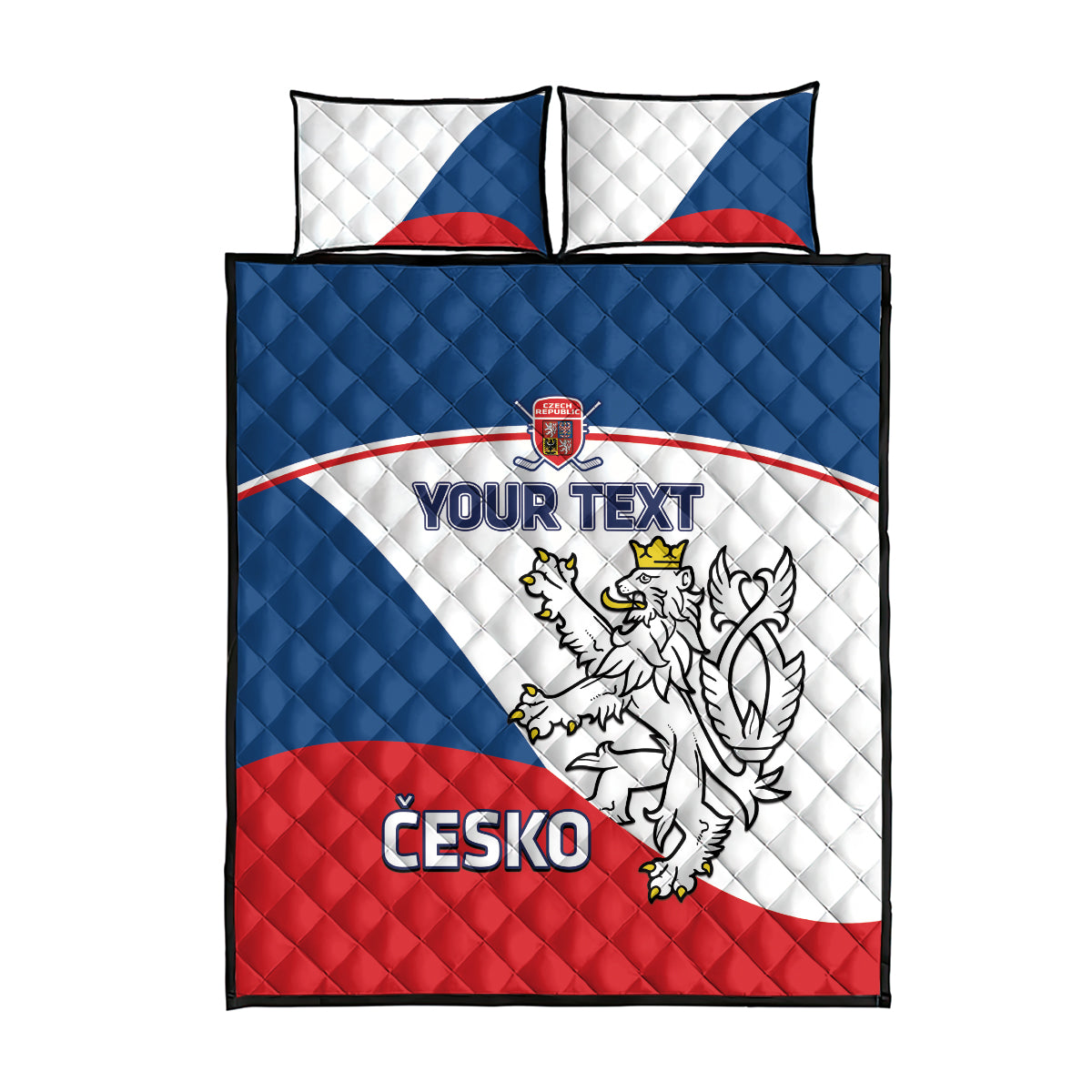 Custom Czech Republic Hockey Quilt Bed Set 2024 Go Czechia - Wonder Print Shop