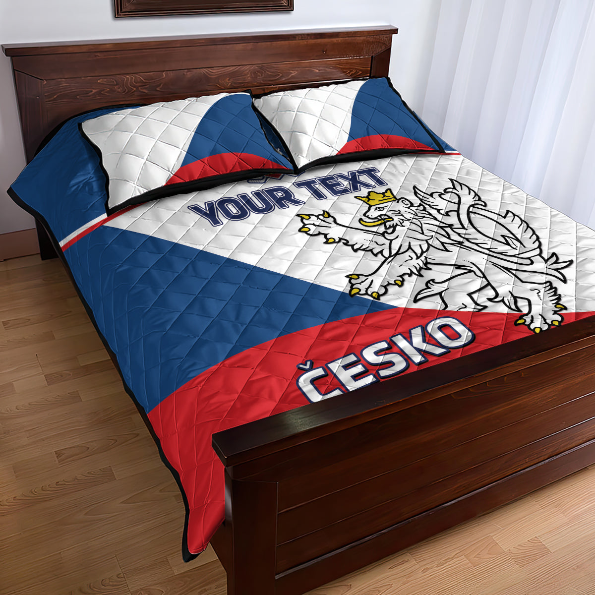 Custom Czech Republic Hockey Quilt Bed Set 2024 Go Czechia - Wonder Print Shop