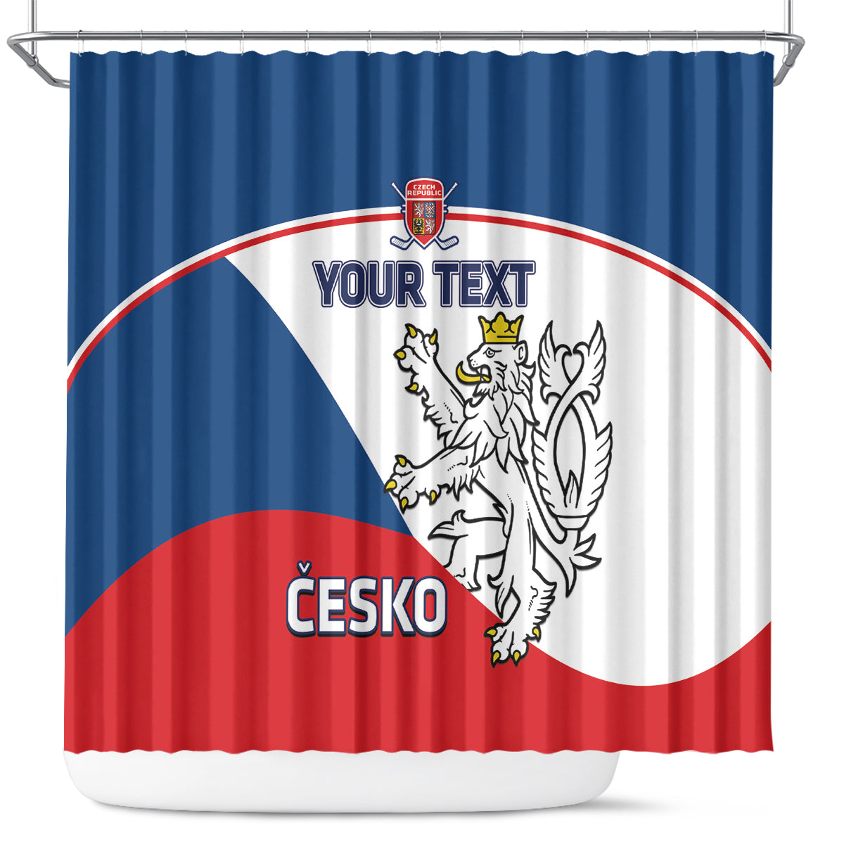 Custom Czech Republic Hockey Shower Curtain 2024 Go Czechia