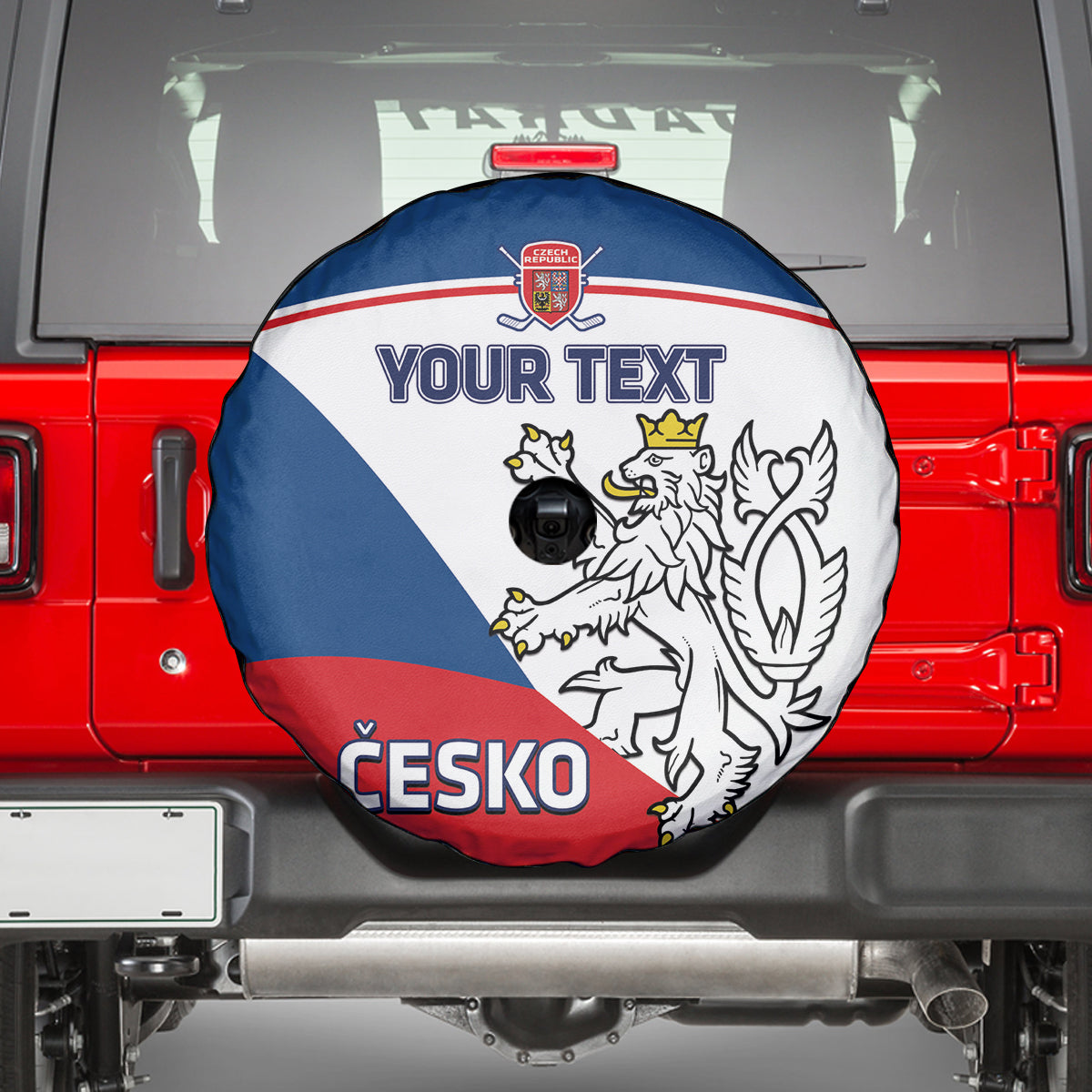 Custom Czech Republic Hockey Spare Tire Cover 2024 Go Czechia - Wonder Print Shop