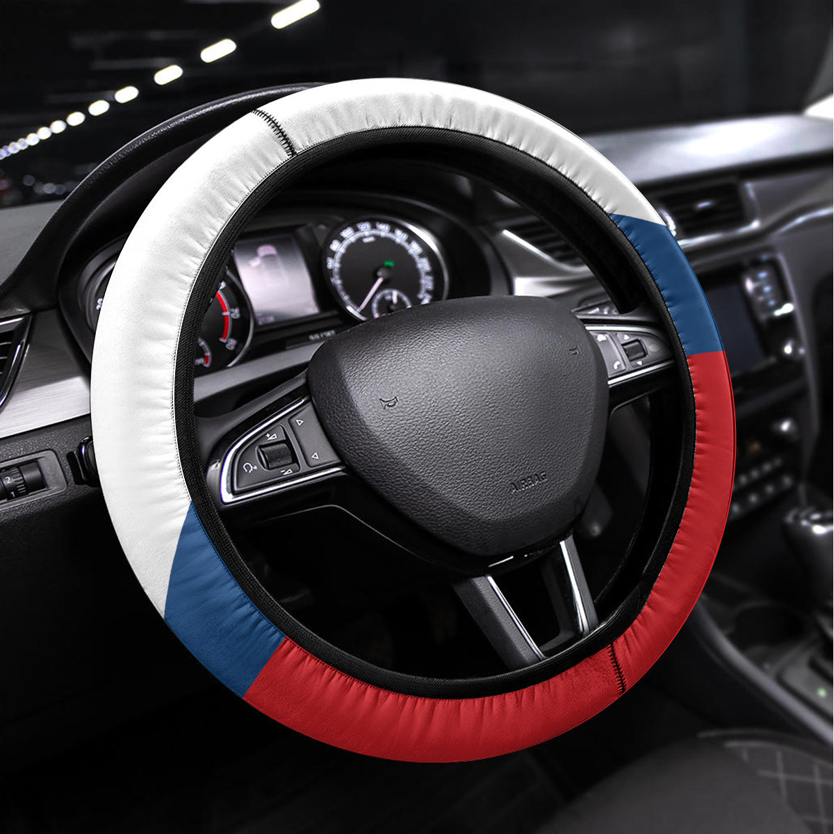 Czech Republic Hockey Steering Wheel Cover 2024 Go Czechia