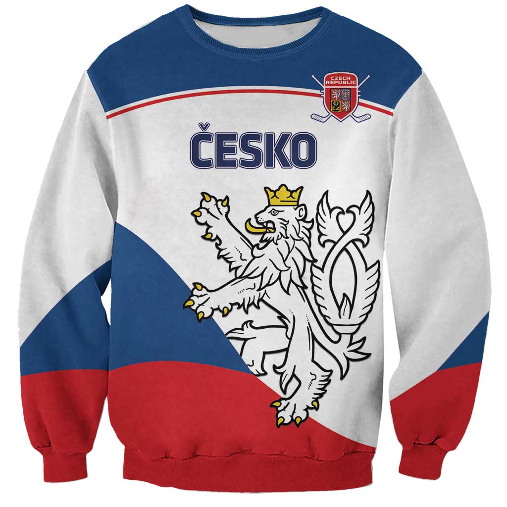 Custom Czech Republic Hockey Sweatshirt 2024 Go Czechia - Wonder Print Shop