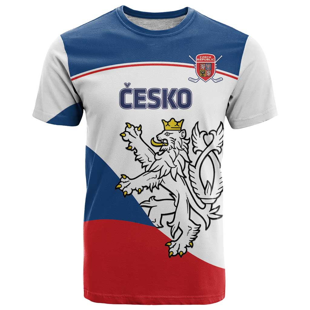 Custom Czech Republic Hockey T Shirt 2024 Go Czechia - Wonder Print Shop