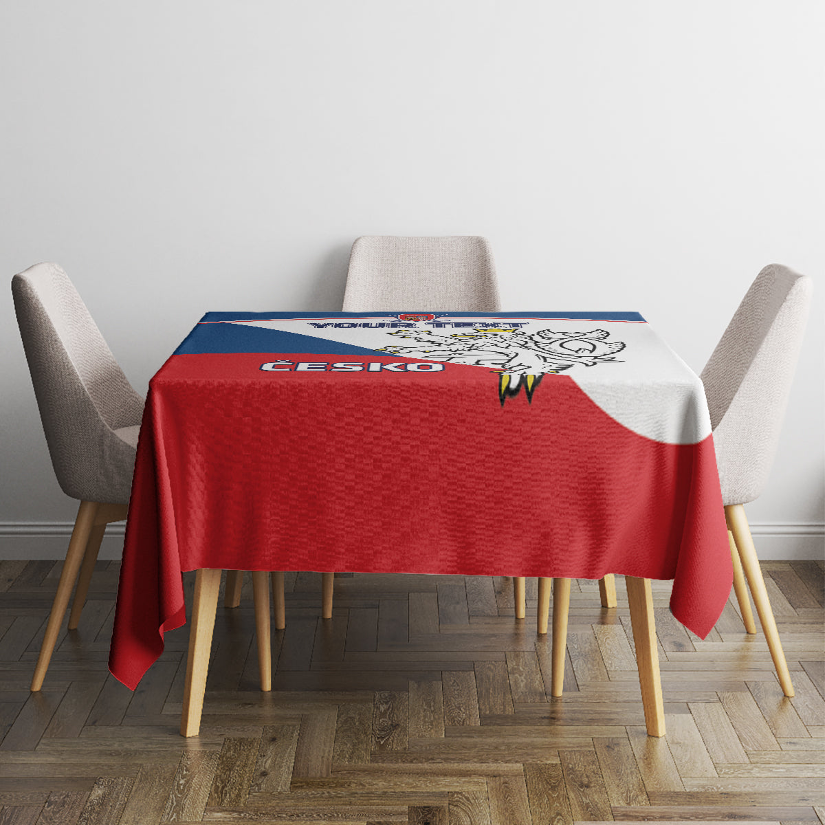 Custom Czech Republic Hockey Tablecloth 2024 Go Czechia - Wonder Print Shop