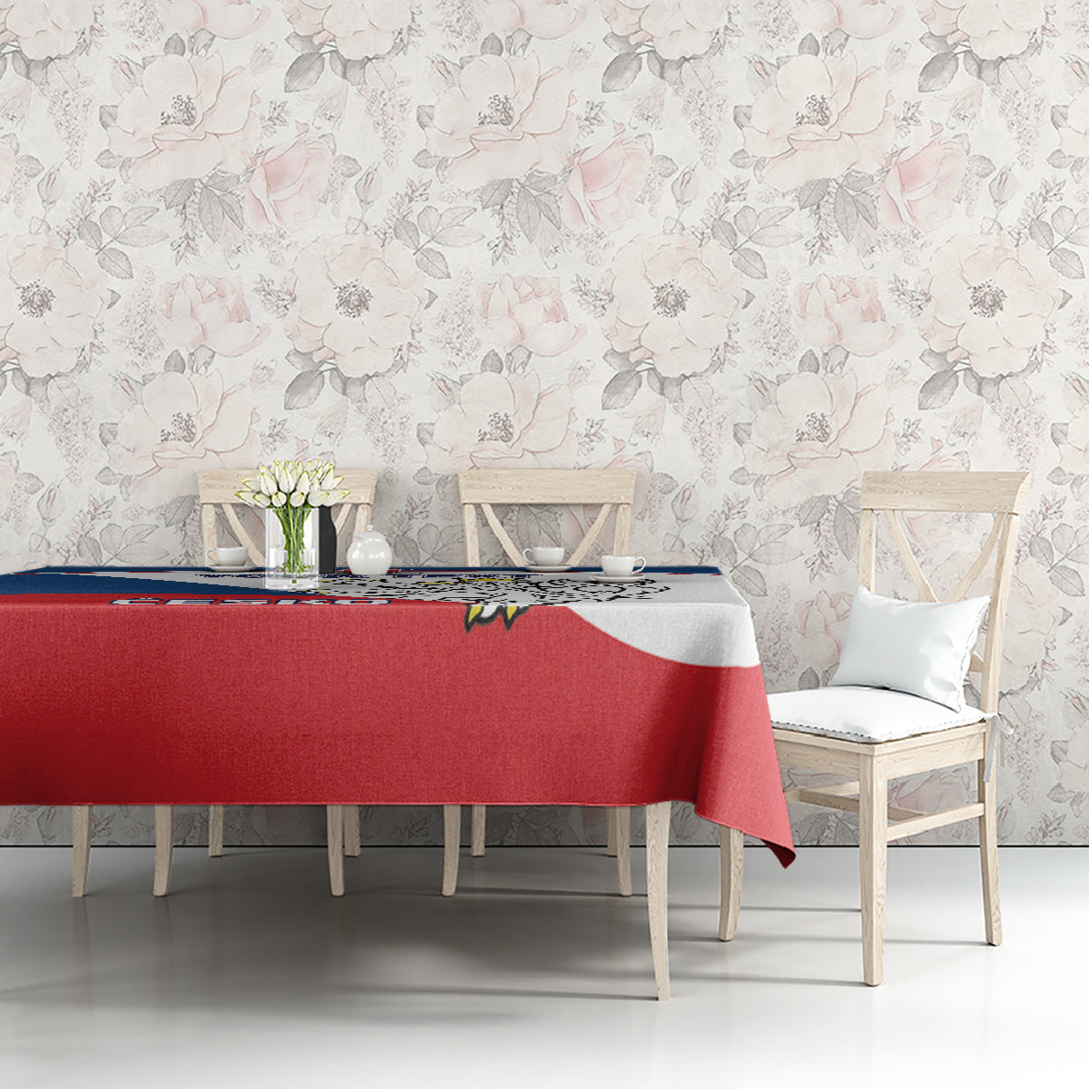 Custom Czech Republic Hockey Tablecloth 2024 Go Czechia - Wonder Print Shop