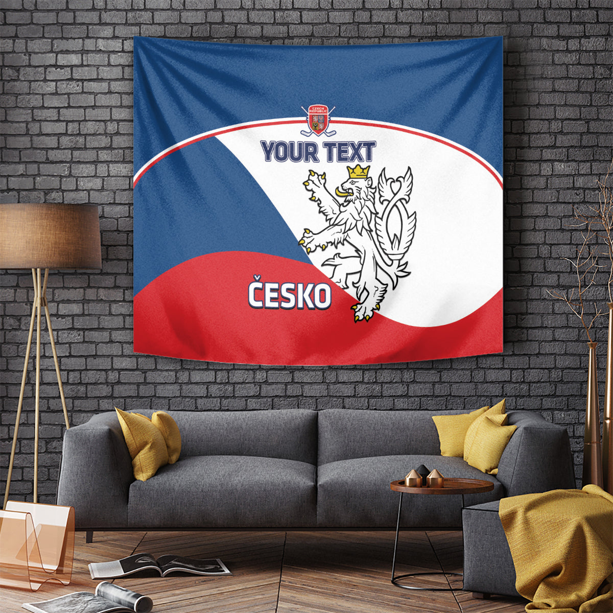 Custom Czech Republic Hockey Tapestry 2024 Go Czechia - Wonder Print Shop