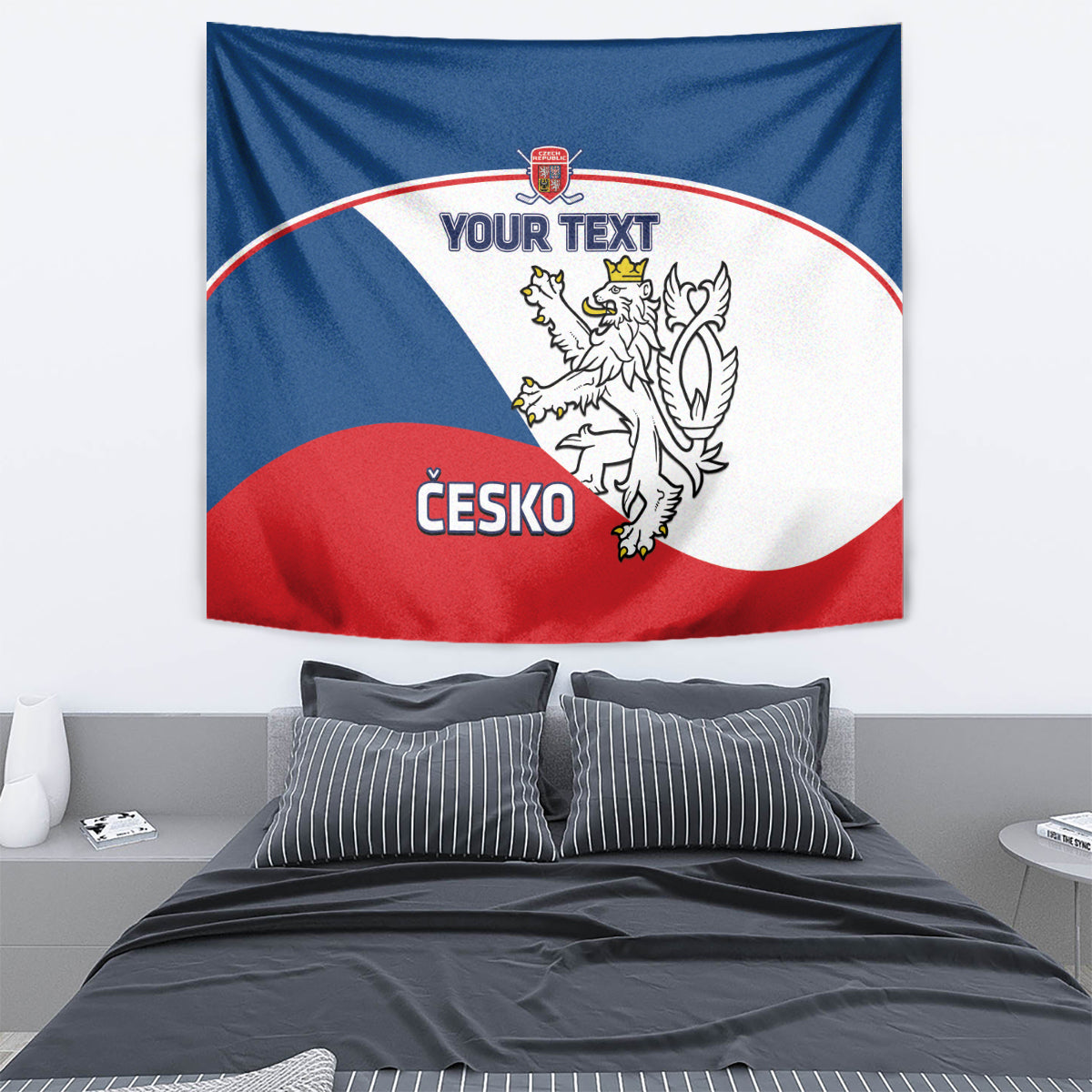 Custom Czech Republic Hockey Tapestry 2024 Go Czechia - Wonder Print Shop
