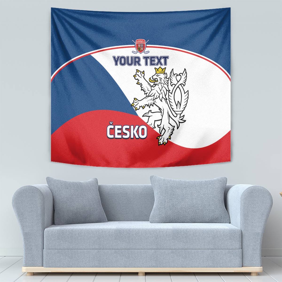 Custom Czech Republic Hockey Tapestry 2024 Go Czechia - Wonder Print Shop