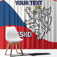 Custom Czech Republic Hockey Window Curtain 2024 Go Czechia - Wonder Print Shop
