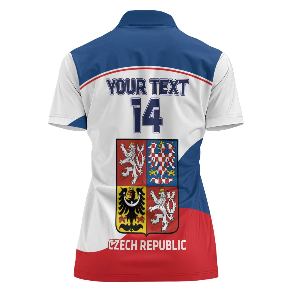 Custom Czech Republic Hockey Women Polo Shirt 2024 Go Czechia - Wonder Print Shop