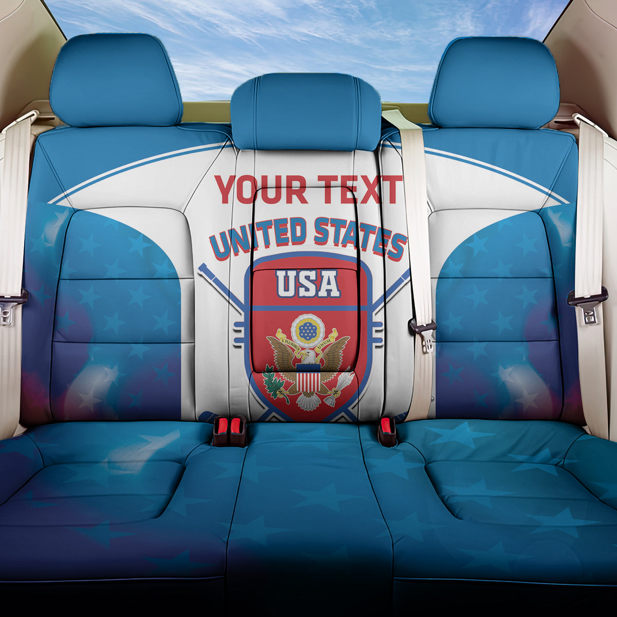 Custom United States Hockey Back Car Seat Cover 2024 Go USA