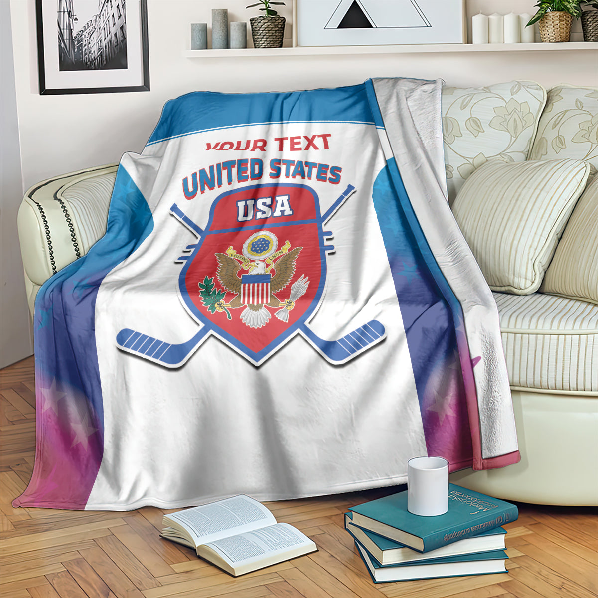 Custom United States Hockey Blanket 2024 Go USA
